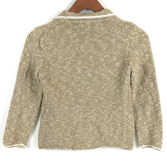 Amina Rubinacci Napoli Sweater 40 Tan Linen Made in Italy Cardigan Size Small - Picture 2 of 10